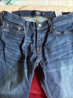 Hollister Men's Dark Indigo Slim Straight Jeans epic flex size 30 x 32